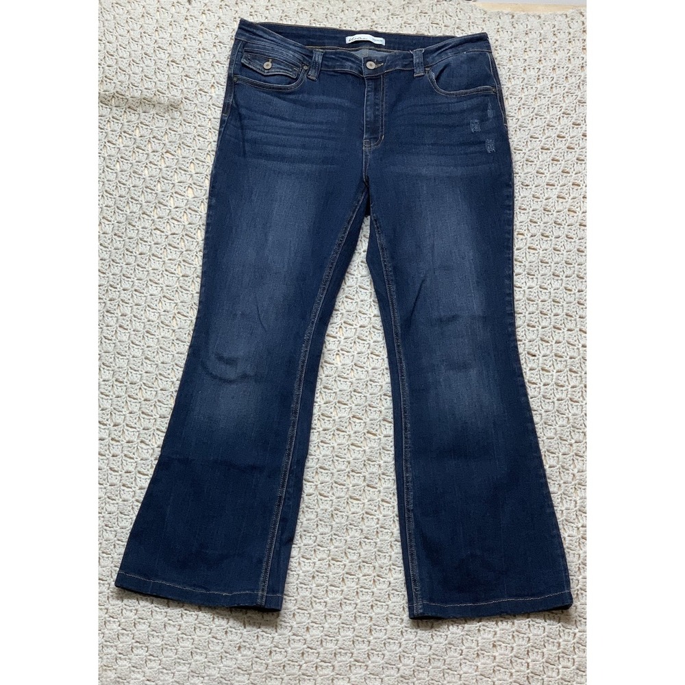 KanCan By Maurices Jeans Women Tag 32 Aprx W34 L29 Blue Denim Bootcut‎ Stretch